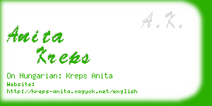 anita kreps business card